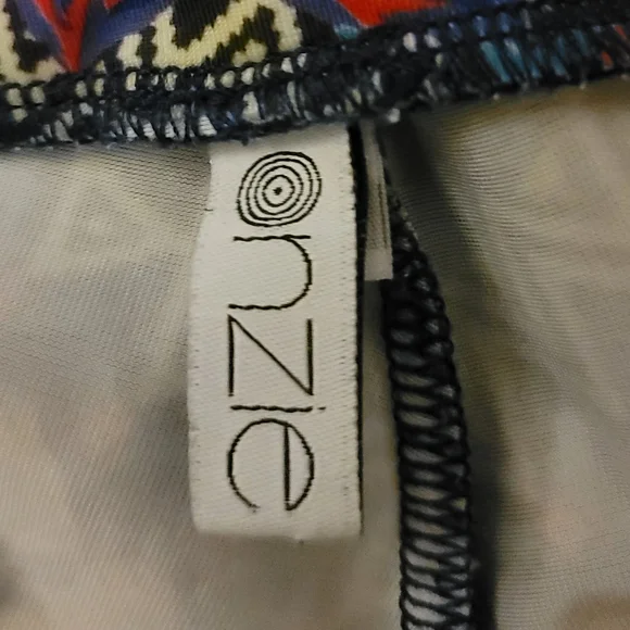 Onzie Blue Orange Multicolor Tribal Print Leggings S/M - Picture 3 of 11